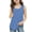 Blue, variant on Dursoulink Sleeveless Vest for Girls, Solid Color Casual Top with Round Neck, Polyester-Spandex Blend, Breathable Summer Wear for 3-14 Years
