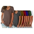 4-Pack: Womens Ultra Soft Smooth Cotton Blend Basic V-Neck Short Sleeve