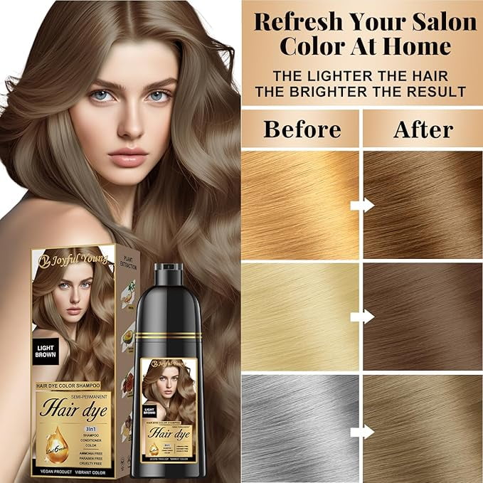 Joyful Young Natural Hair Dye Shampoo, Vegan Ammonia-Free, Gray