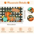 thumbnail image 2 of Fall Placemats Set of 4, Thanksgiving Orange Pumpkins Maple Leaves Buffalo Plaid Place Mats 12x18 Inch Autumn Harvest Farmhouse Table Mats for Home Holiday Party Dining Table Decor, 2 of 6