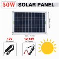 thumbnail image 3 of Solar Water Pump Kit, 800L/h Solar Powered Submersible Pump with 50W 12V Solar Panel, Ideal for Small Pond, Pool, Fish Tank, Bird Bath, Hydroponics,, 3 of 5