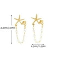 thumbnail image 5 of FARONZE 1 pair Starfish Pearl Beach Earrings for Women,Chain, Summer Beach Vacation Outfits, 5 of 5