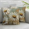 thumbnail image 3 of Creowell Daisy Flower Decorative Pillow Covers Retro White Floral Plant  Throw Pillow Cushion Cover  Square Accent Pillow Case for Sofa Bedding Multi Size, 3 of 5