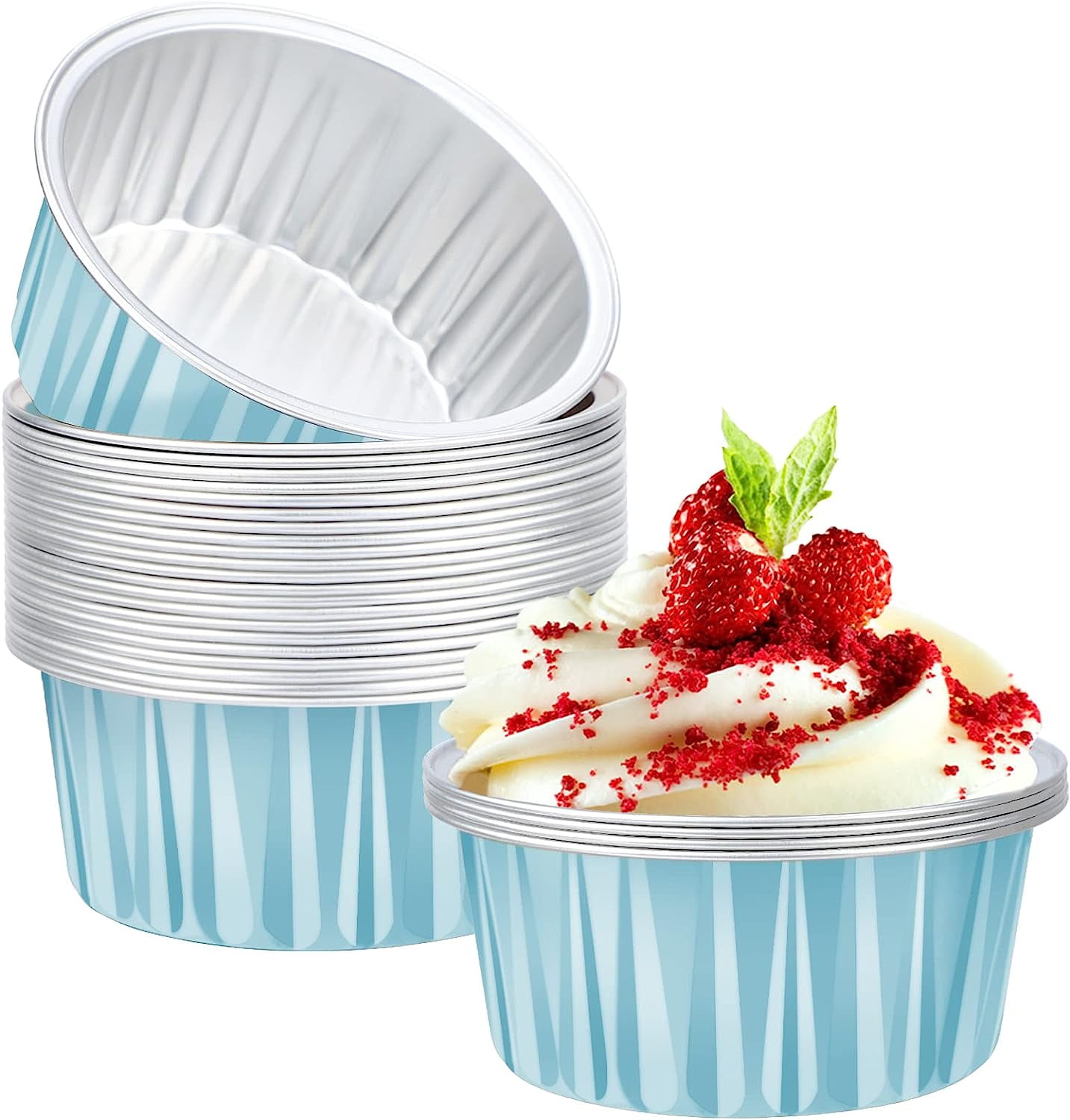 Flan Containers with Lids 5oz Disposable Dessert Holders 25pcs