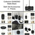 thumbnail image 4 of Diamond Bathroom Accessory Set 4-Pieces Black, 4 of 5