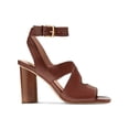 thumbnail image 2 of COLE HAAN Womens Brown Cushioned Ankle Strap Arch Support Reina Square Toe Stacked Heel Buckle Leather Dress Heeled Sandal 7 B, 2 of 4