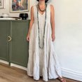 thumbnail image 2 of dgysar Women‘s Linen Blend Dress, V-Neck Sleeveless Shift Dress, Breathable & Wrinkle-Resistant for Summer, Travel,Beach & Warm Weather. Beige S, 2 of 5
