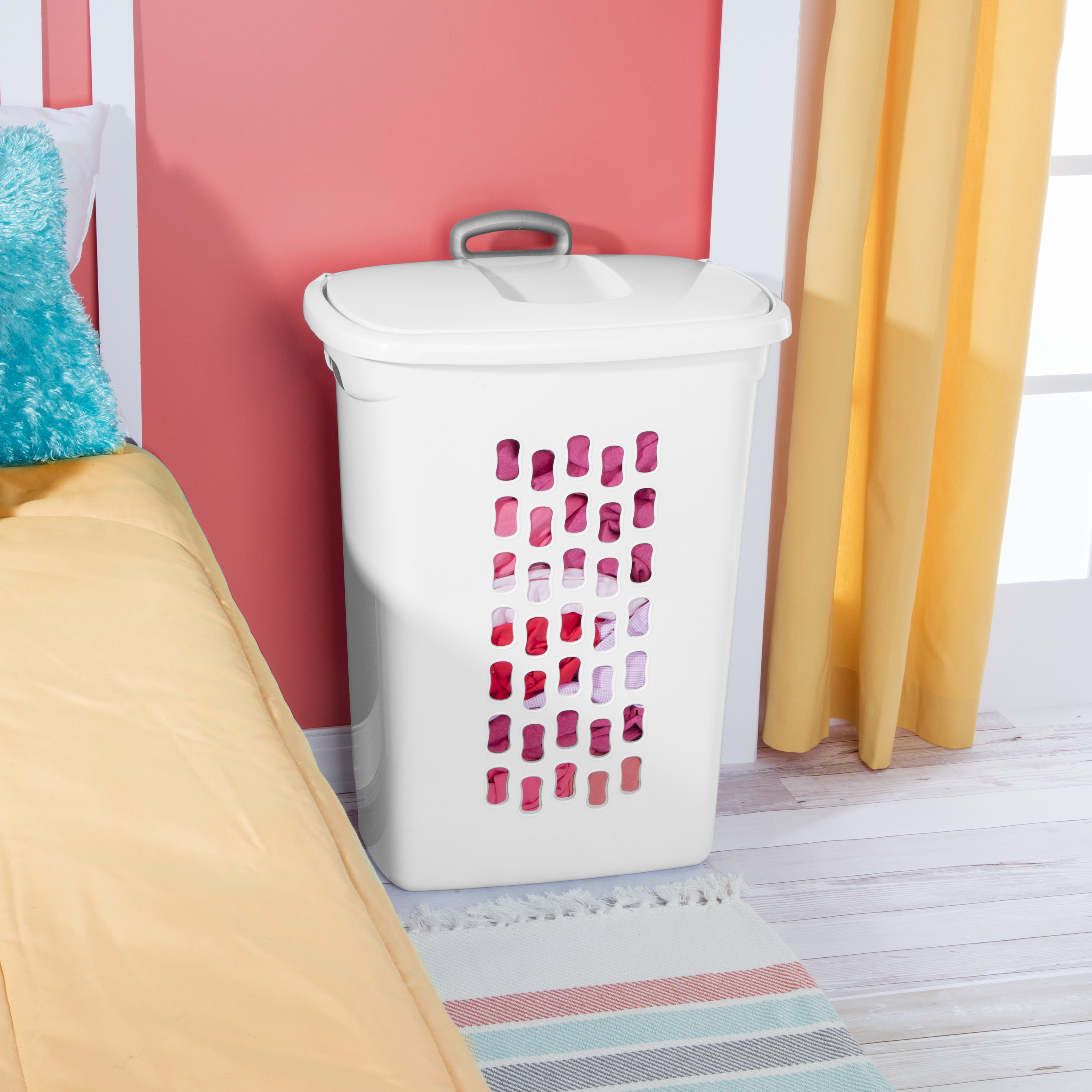 Sterilite Ultra™ Wheeled Laundry Hamper Plastic, White, Set of 2 - image 4 of 9
