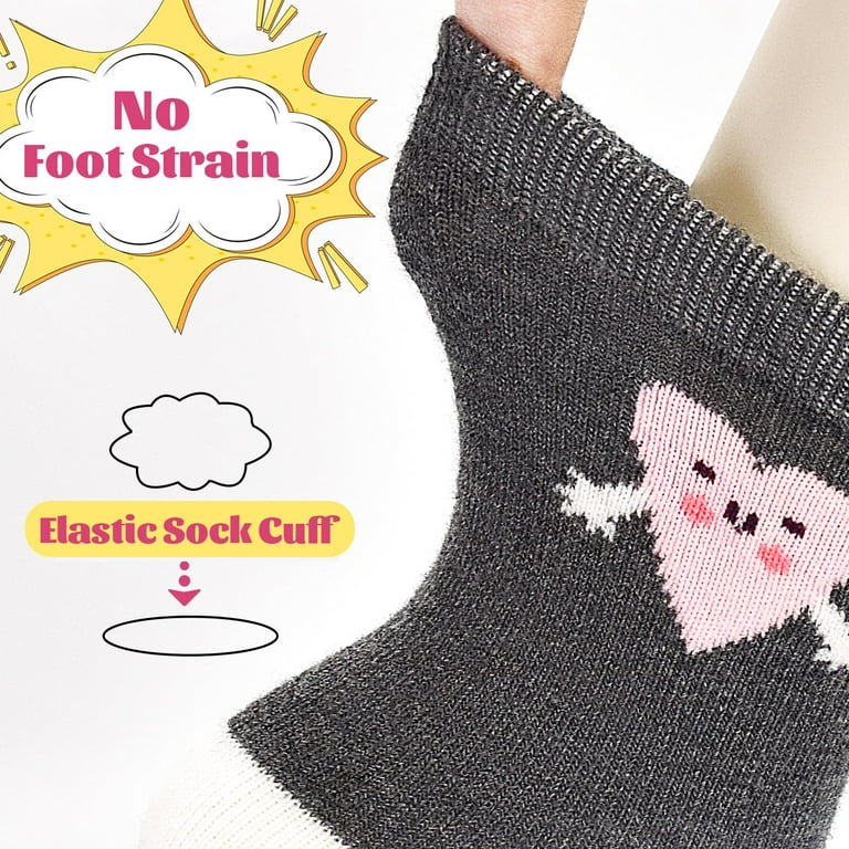 Hycles Girls Anti-Slip Cartoon Crew Socks 12-Pair Pack photo 2
