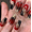 A3, variant on YTTAL Almond Press On Nails - 24Pcs Long Stiletto Fake Nails with Red Blue Nude Silver Line Design, Glossy Glue On Nails for Women, Includes Jelly Adhesive Tabs, Nail File & Buffer