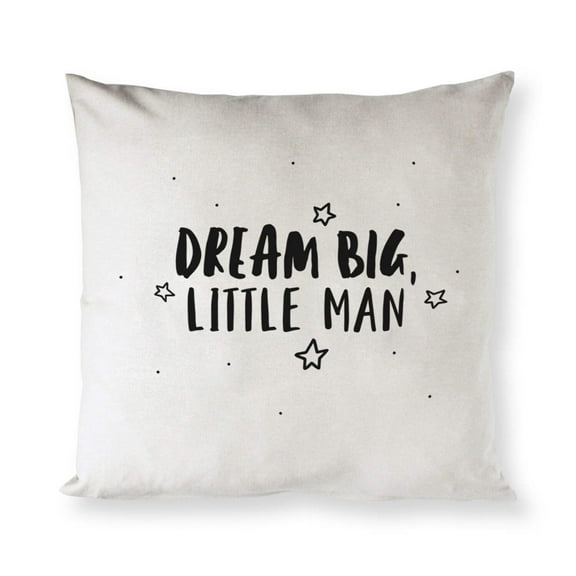 Dream Big Little Man Cotton Canvas Pillow Cover