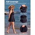 thumbnail image 6 of Wantdo Women's Plus Size Swimsuit One-Piece Swimdress Tummy Control Swimwear Black 18/20 Plus, 6 of 9