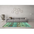 thumbnail image 3 of Ahgly Company Indoor Rectangle Southwestern Turquoise Blue Country Area Rugs, 7' x 10', 3 of 4