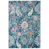 SAFAVIEH Madison Hope Floral Paisley Area Rug, Blue/Grey, 3' x 5'