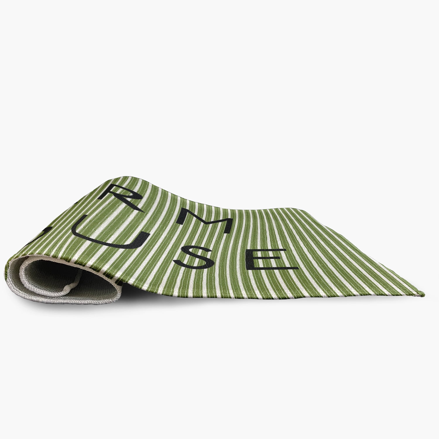 3' x 5' Simply Daisy Farmhouse Ticking Farmhouse Chenille Area Rug, Light Olive Green