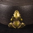 thumbnail image 4 of KDJ 1PC Mini Brass Frog Statue Ornament Copper Animals Figurines Accessories Tea Pet - for Home Decor, 4 of 8