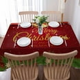 thumbnail image 5 of Christmas Rectangle Tablecloths 60x140,Winter Snowflakes Bell Balls Pine Branches Table Cloth Table Cover Indoor/Outdoor Tabletop Decor for Wedding Holiday Party Dinner Baby Shower, 5 of 7