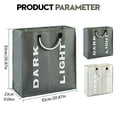 thumbnail image 3 of Double Laundry Hamper Sorter- Collapsible Canvas Clothes Basket with Dual Sorting Sections and Round Handles, 2 section Darks Lights Dirty Clothes Laundry Basket Sorting for Bathroom Dorm, 3 of 5