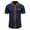 Navy, variant on Men Short Sleeve Color Block Button Up Shirt Half Black Half White with Pocket Slim Fit Casual Business and Night Out Wear