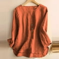 thumbnail image 2 of Afdoent Womens Tops Solid Color Notched Collar Button Up Shirt Casual Stylish Elegant, 2 of 4
