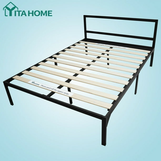 pix Mattress Foundation Full Walmart yitahome full size metal platform bed frame with headboard 14 high mattress foundation wooden slats support no box spring needed black