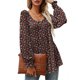thumbnail image 1 of Blusa tipo túnica acampanada con pliegues y puños fruncidos para mujer, talla 4L, cuello en V y mangas abullonadas, 1 of 6