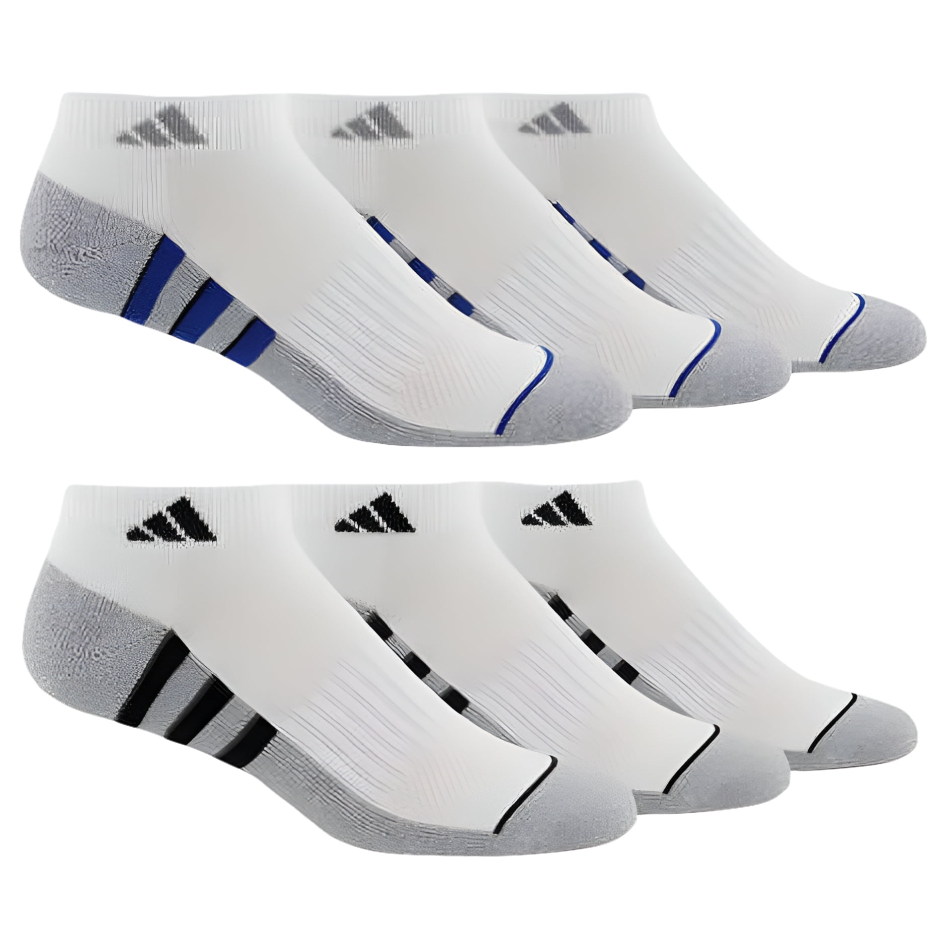 Adidas Men s Climalite Low Cut Socks 6 pair Moisture Wicking Compression Support Regular Size White Walmart