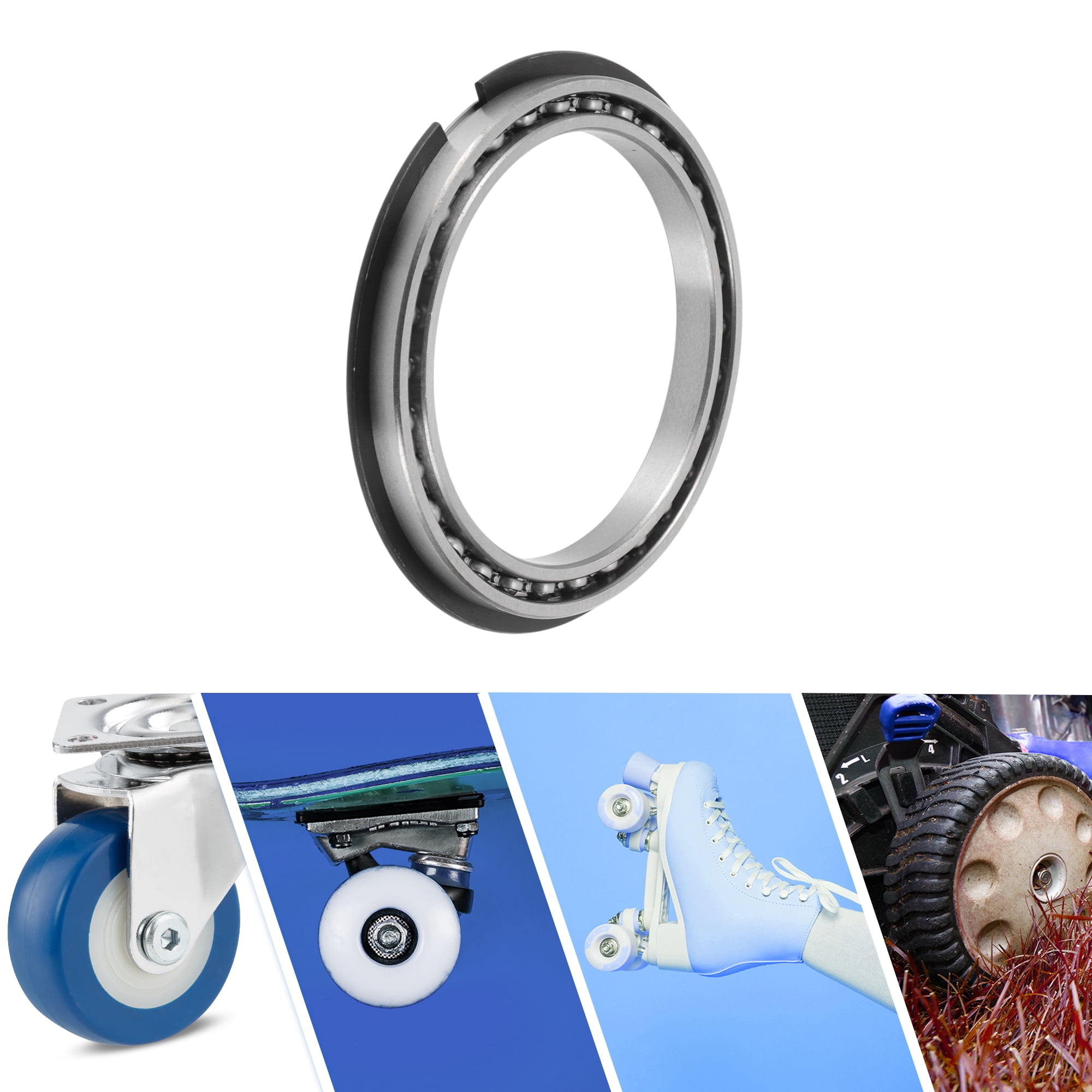 Unique Bargains 6816NR Deep Groove Ball Bearings 80x100x10mm P0 Open Type Lubricated Bearings 1 Pc Car Scooter Skateboard Wheel Universal Silver Tone