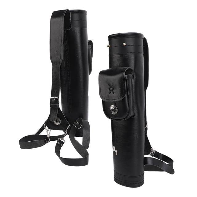 Aljaba de Flecha de Cuero, Bolsa Con Soporte para Flecha de Tiro Con, Aljaba de Hombro y Espalda Con Bolsillo para Práctica de Tiro de Caza