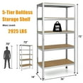 thumbnail image 2 of Costway 2PCS 72"Heavy Duty Steel 5 Level Garage Shelf Storage Adjustable Shelves Silver, 2 of 10