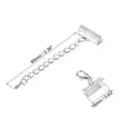 thumbnail image 2 of Unique Bargains 10Set Ribbon Crimp Clamp Ends Lobster Claw Clasps & Chain 16mm Silver Tone for DIY, 2 of 7
