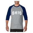 thumbnail image 1 of MmF - Mens Raglan Sleeve Baseball T-Shirts, up to Size 3XL - Ohio, 1 of 4