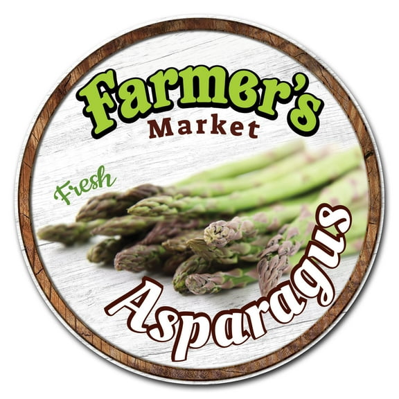 SignMission C-24-CIR-WS-Asparagus Corrugated Plastic Sign with Stakes 24 in. Circular - Farmers Market Asparagus