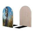 thumbnail image 2 of Susaid Joyful Animated Bird Print Wooden Bookends Decorative Book Ends for Shelves Heavy Books Holder Organizer Non-Slip Desk Book End for Kids Room Office School 1 Pairs, 2 of 8