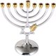 thumbnail image 4 of Dontodent Hanukkah Menorah 9 rama, tamaño completo plata sin deslustre, candelabro judío, 7 pulgadas de alto Kuyhfg Sin marca, 4 of 5
