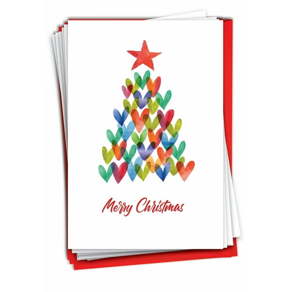 12 Funny Christmas Cards Pack (1 Design, 12 Cards) - Hearts C2916AXSG-B12x1