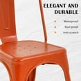 thumbnail image 5 of CL.HPAHKL Dining Chairs Set of 4, Metal Kitchen Chairs 330LBS Weight Capacity, Stackable Indoor Outdoor Chairs for Kitchen Dining Room Café Restaurant Bistro Patio Bar Chairs, Orange, 5 of 7