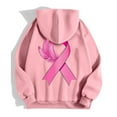 thumbnail image 4 of Arlun Oversized Zip up Sweatshirts for Women Pink Ribbon Cancer Awareness Loose Comfortable Hoodies Long Sleeve Drawstring Full Zip Jackets with Pockets Pink4 XXXL, 4 of 5