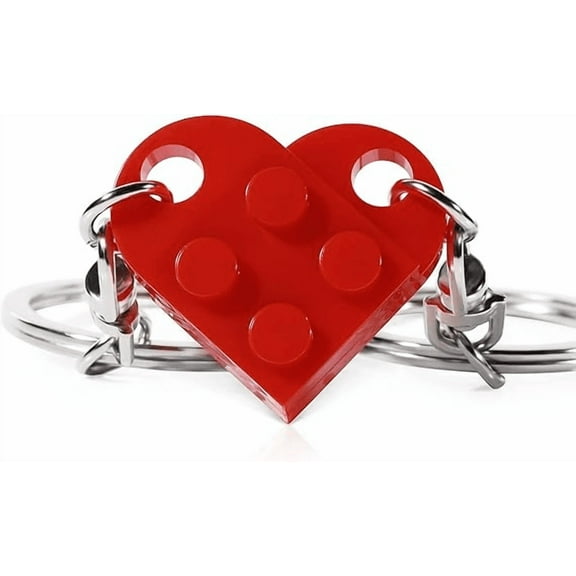 RUseeN Matching Couple Red Heart Keychain for Boyfriend Girlfriend Valentine's Day Gifts Stuff Him Friends Set