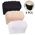 thumbnail image 1 of Conjunto de 3 piezas de sujetador tipo bandeau sin tirantes con encaje floral para mujer, sin costuras y elástico., 1 of 8