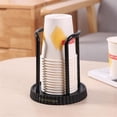 thumbnail image 6 of Cup Storage Holder, Disposable Cup Dispenser, Heavy Duty Round Metal Storage Rack for Bathroom Kitchen Countertops Organizer for Paper Cups, Coffee Cups and Tea Cups, Household Daily Use,Black, 6 of 8