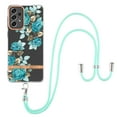 thumbnail image 1 of Flower Pattern Case for Samsung Galaxy A33 5G, Detachable Shoulder Strap Lanyard Crossbody Slim Lightweight Floral Cover with Soft Silicone Shockproof Drop Resistant Case,Blue Rose, 1 of 7