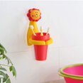 thumbnail image 4 of Portacepillos de dientes montado en la pared con tazas Vaso de lavado con soporte para vaso Vaso de plástico Portacepillos de dientes con ventosas Fácil instalación sin herramientas, 4 of 6