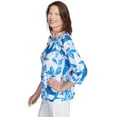 thumbnail image 3 of Alfred Dunner Womens Petite Monotone Cobalt Floral Top, 3 of 4