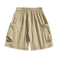 thumbnail image 7 of Hot Days, Bold Styles YLSDY Men's 7 Inch Hiking Cargo Shorts Elastic Waist Nylon Quick Dry Water Resistant Camping Vacation Trekking Short Khaki XXXL, 7 of 7