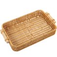 thumbnail image 1 of Imitation Rattan Tray Woven Hand Basket for Storage Gift Baskets Hamper Bread Manual Serving Decorative Trays Food, 1 of 5