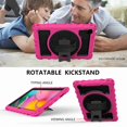 thumbnail image 6 of Dteck For Tab A7 10.4 Case 2020 T500 T505 Heavy Duty Rugged 3 Layer Full Body Shockproof Protective Covers with 360 Rotate Stand /Hand Strap/ Should Belt /Pencil Holder, Rose+Black, 6 of 6