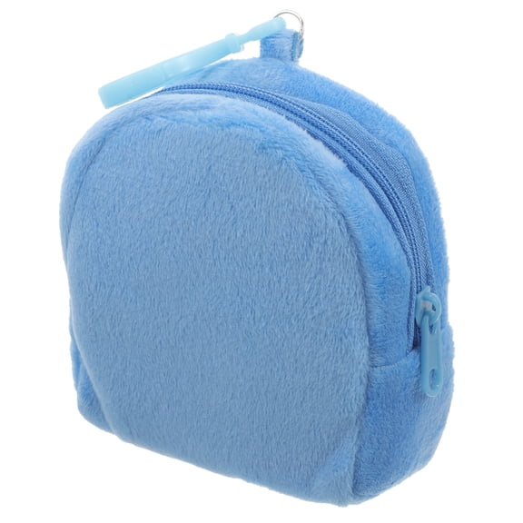 Raindrops 1Pack Blue Plush Change Purse for Women and Girls Classic Minimalist Design