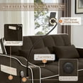 thumbnail image 5 of Lunale 4-in-1 Convertible Loveseat Sleeper, 55" Futon Sofa Bed with Phone Stand, USB, Brown Velvet, 5 of 9