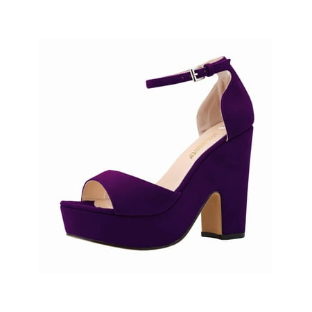 

Eloshman Ladies Platform Sandal Work Casual Fashion Comfort Peep Toe Heeled Sandals Summer Platform Shoes